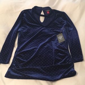 Vince Camuto studded velvet top